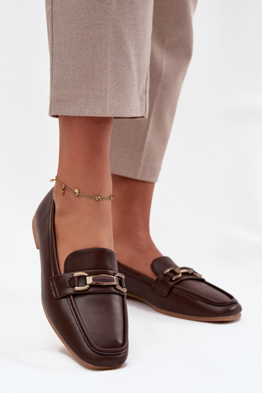 Schuhe Mokassins Feminin mit Ornamenten braune Farbe Priscelle Schuhe Mokassins Feminin mit Ornamenten braune Farbe Priscelle