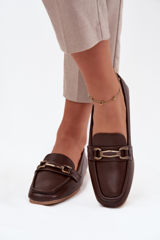 Schuhe Mokassins Feminin mit Ornamenten braune Farbe Priscelle Schuhe Mokassins Feminin mit Ornamenten braune Farbe Priscelle