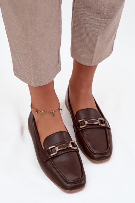 Schuhe Mokassins Feminin mit Ornamenten braune Farbe Priscelle Schuhe Mokassins Feminin mit Ornamenten braune Farbe Priscelle