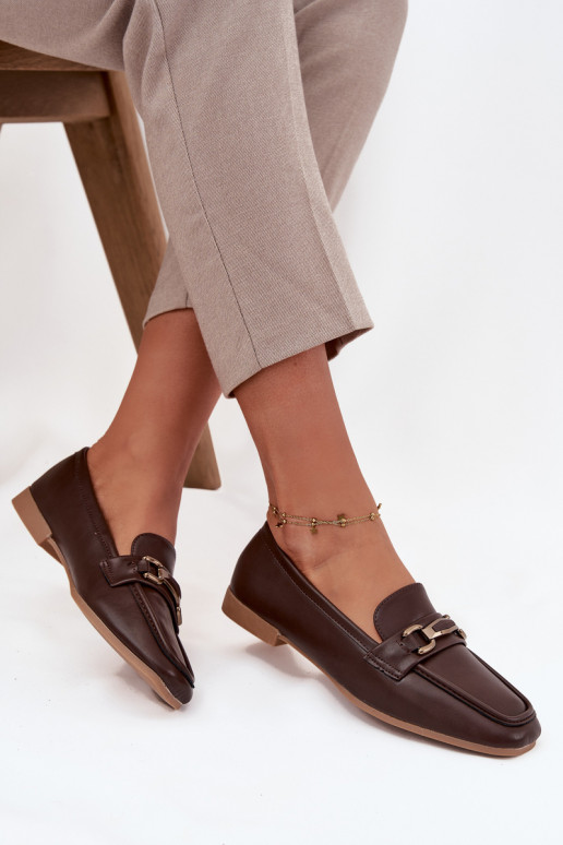 Schuhe Mokassins Feminin mit Ornamenten braune Farbe Priscelle Schuhe Mokassins Feminin mit Ornamenten braune Farbe Priscelle