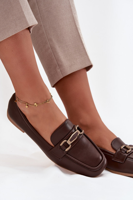 Schuhe Mokassins Feminin mit Ornamenten braune Farbe Priscelle Schuhe Mokassins Feminin mit Ornamenten braune Farbe Priscelle