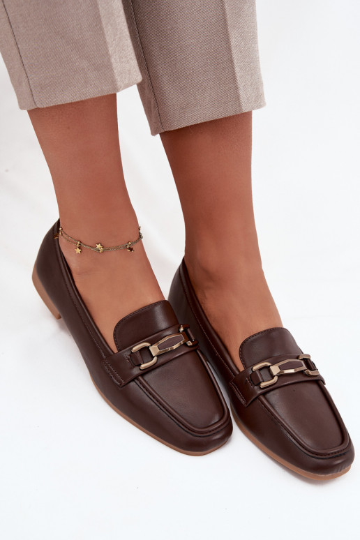 Schuhe Mokassins Feminin mit Ornamenten braune Farbe Priscelle Schuhe Mokassins Feminin mit Ornamenten braune Farbe Priscelle