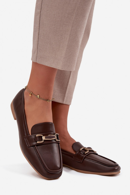 Schuhe Mokassins Feminin mit Ornamenten braune Farbe Priscelle Schuhe Mokassins Feminin mit Ornamenten braune Farbe Priscelle