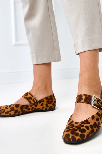 Leopardenmuster Ballerinas mit dekorativer Schnalle Damia 2
