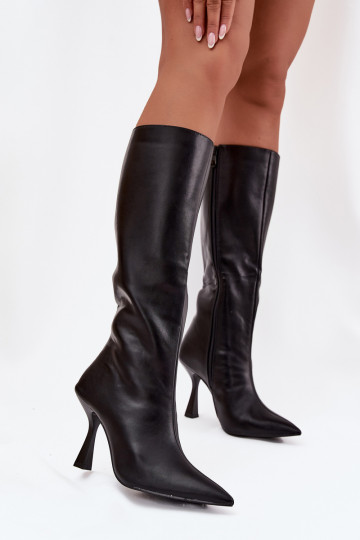 Damenstiefel mit dünnen Absätzen Gegen die Straße schZuarze Farbe Vionette 2