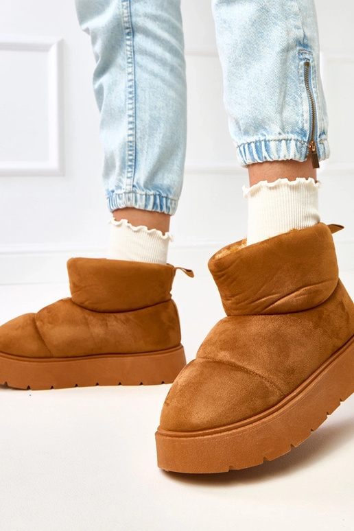 Braune warme Schneeschuhe auf...