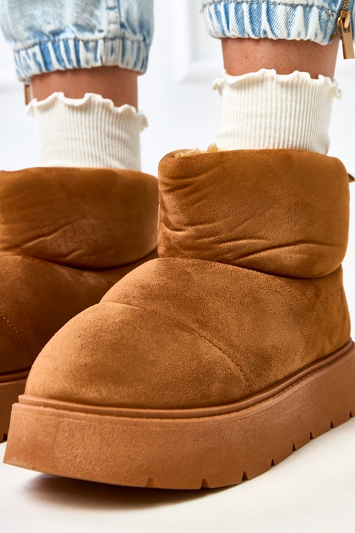 Braune warme Schneeschuhe auf...