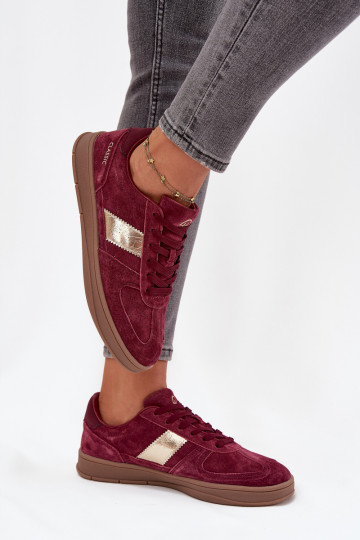 aus INildleder Sneakers Stilvollllschuhe Feminin Vinceza 14029 Burgund