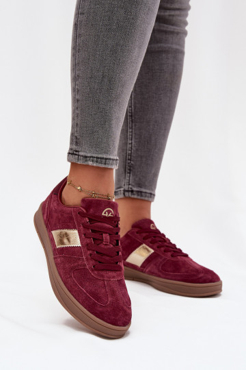 aus INildleder Sneakers Stilvollllschuhe Feminin Vinceza 14029 Burgund 2