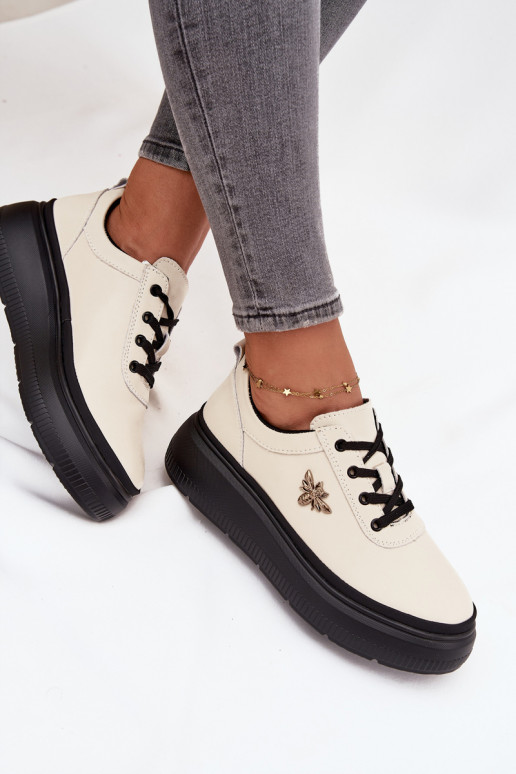 Haut Schuhe Feminin mit einer PlattformPrzypinką Vinceza 41495 Beige Haut Schuhe Feminin mit einer PlattformPrzypinką Vinceza 41495 Beige