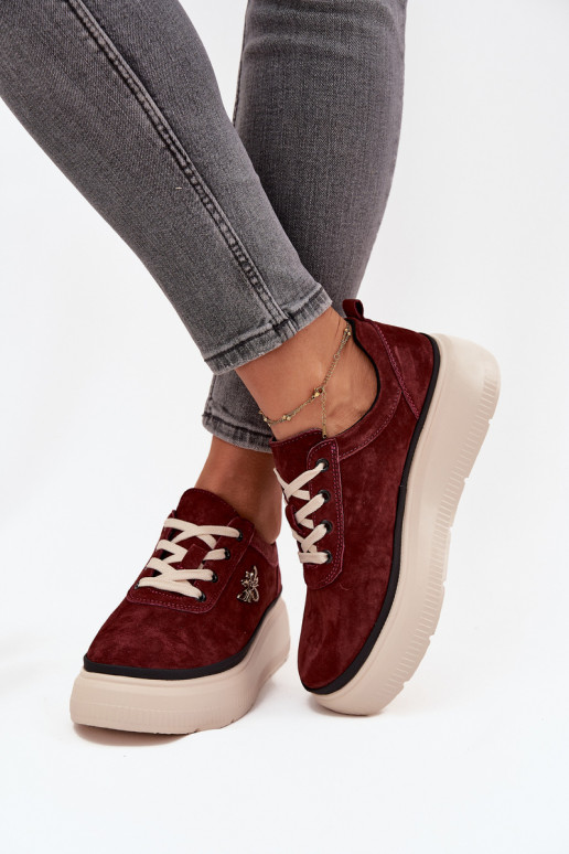 aus INildleder Schuhe Feminin mit einer PlattformPrzypinką Vinceza 41495 Burgund aus INildleder Schuhe Feminin mit einer PlattformPrzypinką Vinceza 41495 Burgund
