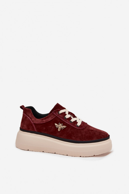 aus INildleder Schuhe Feminin mit einer PlattformPrzypinką Vinceza 41495 Burgund aus INildleder Schuhe Feminin mit einer PlattformPrzypinką Vinceza 41495 Burgund