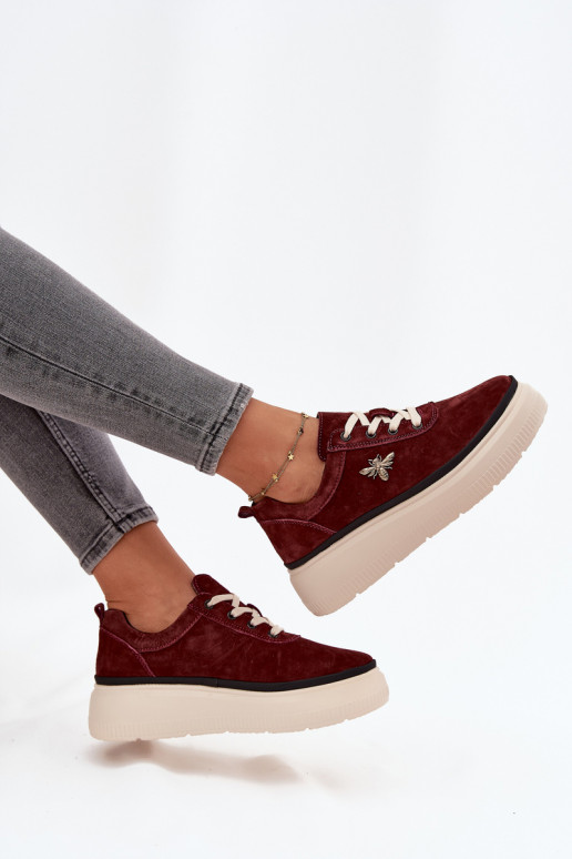 aus INildleder Schuhe Feminin mit einer PlattformPrzypinką Vinceza 41495 Burgund aus INildleder Schuhe Feminin mit einer PlattformPrzypinką Vinceza 41495 Burgund