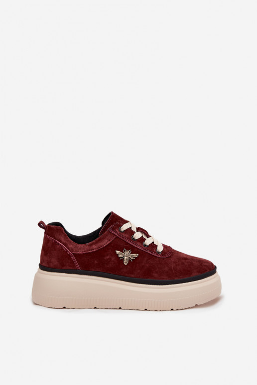 aus INildleder Schuhe Feminin mit einer PlattformPrzypinką Vinceza 41495 Burgund aus INildleder Schuhe Feminin mit einer PlattformPrzypinką Vinceza 41495 Burgund