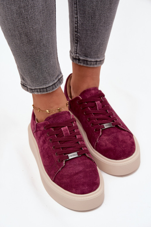 aus INildleder Sneakers Stilvollllschuhe Feminin mit einer Plattform Vinceza 79578 Burgund aus INildleder Sneakers Stilvollllschuhe Feminin mit einer Plattform Vinceza 79578 Burgund
