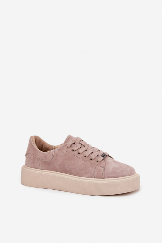 aus INildleder Sneakers Stilvollllschuhe Feminin mit einer Plattform Vinceza 79578 Beige aus INildleder Sneakers Stilvollllschuhe Feminin mit einer Plattform Vinceza 79578 Beige