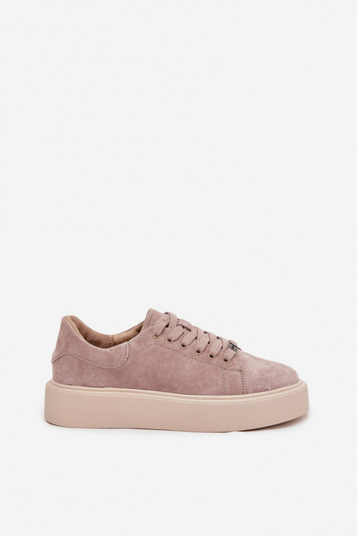 aus INildleder Sneakers Stilvollllschuhe Feminin mit einer Plattform Vinceza 79578 Beige aus INildleder Sneakers Stilvollllschuhe Feminin mit einer Plattform Vinceza 79578 Beige