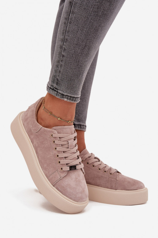 aus INildleder Sneakers Stilvollllschuhe Feminin mit einer Plattform Vinceza 79578 Beige aus INildleder Sneakers Stilvollllschuhe Feminin mit einer Plattform Vinceza 79578 Beige