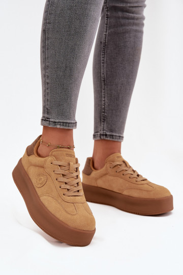 Sneakers Stilvollllschuhe Feminin mit einer Plattform Big Star SS274762 braune Farbe 2