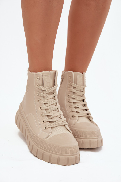 sich Zuarm laufen Freizeitschuhe mit einer Plattform aus Öko-Leder Big Star SS274535 Beige sich Zuarm laufen Freizeitschuhe mit einer Plattform aus Öko-Leder Big Star SS274535 Beige