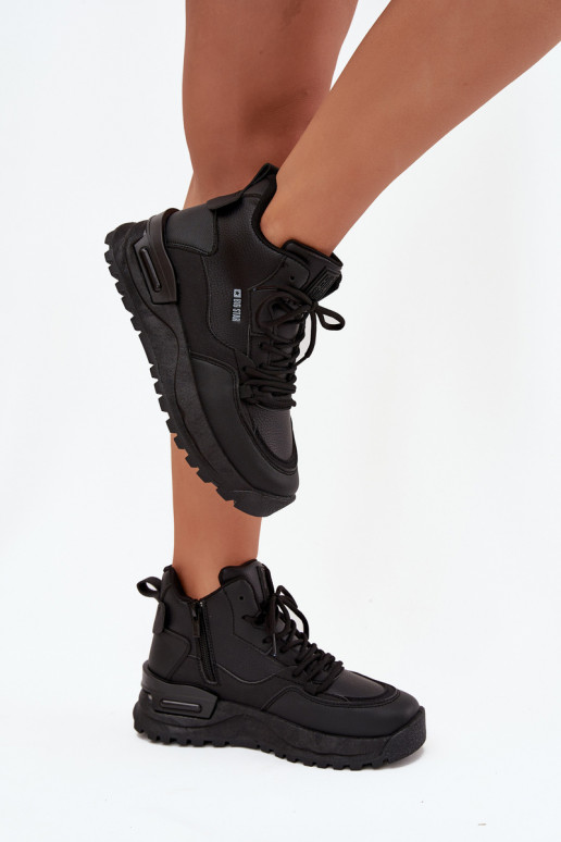 Turnschuhe Feminin mit einer Plattform Big Star SS274509 schZuarze Farbe Turnschuhe Feminin mit einer Plattform Big Star SS274509 schZuarze Farbe
