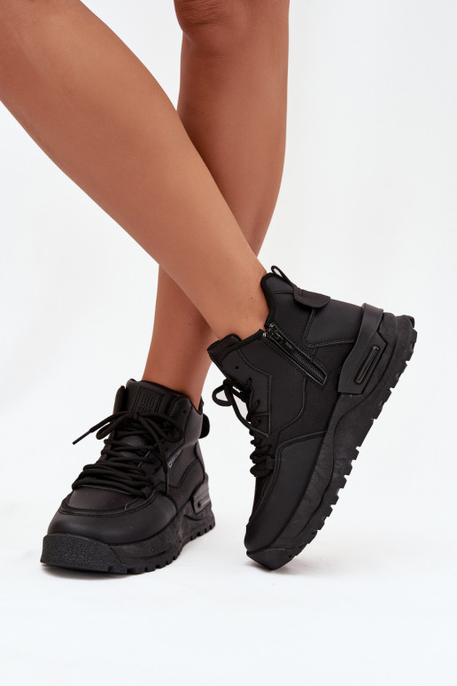 Turnschuhe Feminin mit einer Plattform Big Star SS274509 schZuarze Farbe Turnschuhe Feminin mit einer Plattform Big Star SS274509 schZuarze Farbe