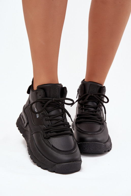 Turnschuhe Feminin mit einer Plattform Big Star SS274509 schZuarze Farbe Turnschuhe Feminin mit einer Plattform Big Star SS274509 schZuarze Farbe