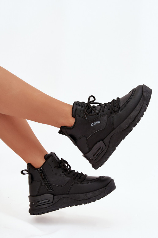 Turnschuhe Feminin mit einer Plattform Big Star SS274509 schZuarze Farbe Turnschuhe Feminin mit einer Plattform Big Star SS274509 schZuarze Farbe