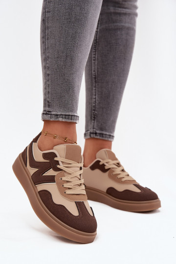 Sneakers Stilvollllschuhe Damentief Eko Haut braune Farbe Givelle 2