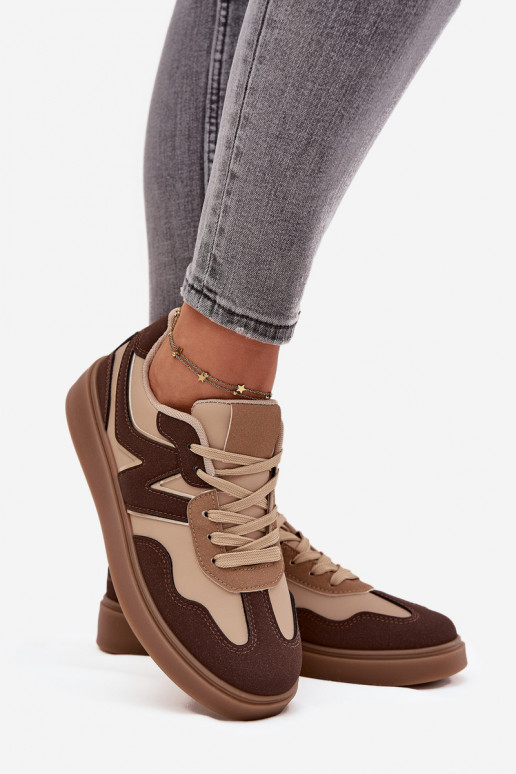 Sneakers Stilvollllschuhe Damentief Eko Haut braune Farbe Givelle Sneakers Stilvollllschuhe Damentief Eko Haut braune Farbe Givelle
