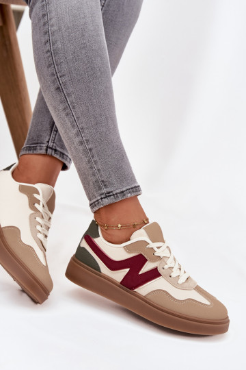 Sneakers Stilvollllschuhe Damentief Eko Haut Beige Givelle