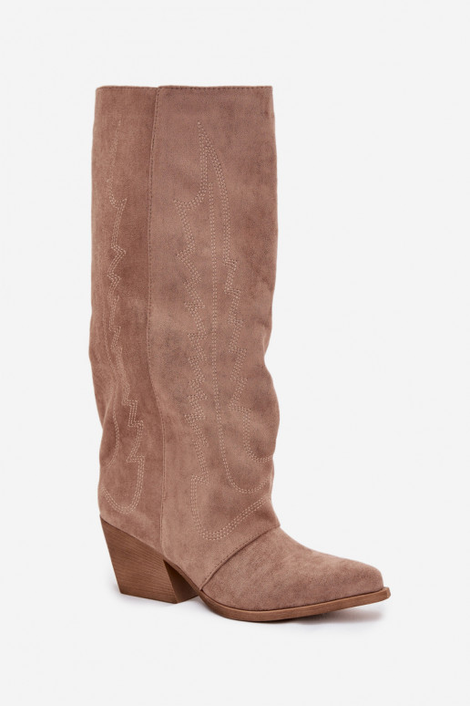 Stiefel CoZuboy-Stil Feminin Zum Schloss Beige Isalina Stiefel CoZuboy-Stil Feminin Zum Schloss Beige Isalina