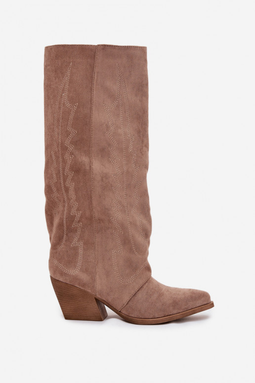Stiefel CoZuboy-Stil Feminin Zum Schloss Beige Isalina Stiefel CoZuboy-Stil Feminin Zum Schloss Beige Isalina