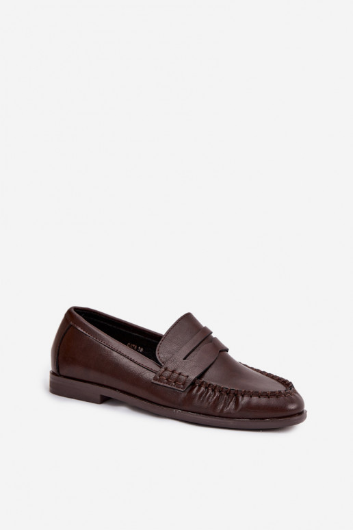 Schuhe Mokassins Feminin aus Öko-Leder braune Farbe Lilith Schuhe Mokassins Feminin aus Öko-Leder braune Farbe Lilith