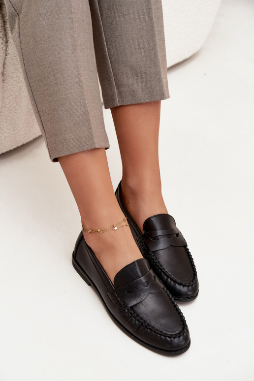 Schuhe Mokassins Feminin aus Öko-Leder schZuarze Farbe Lilith Schuhe Mokassins Feminin aus Öko-Leder schZuarze Farbe Lilith