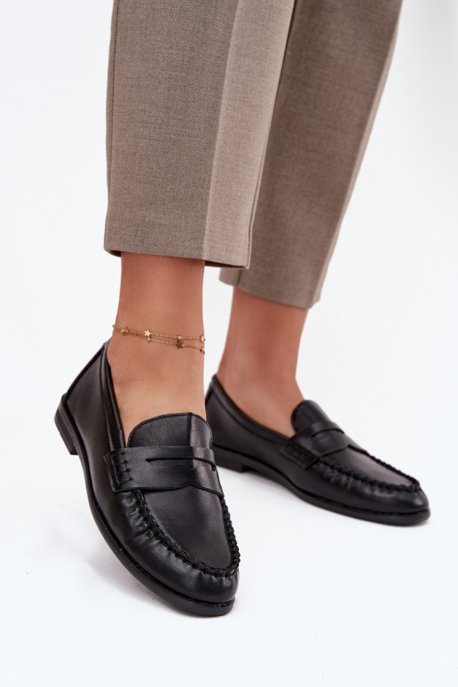 Schuhe Mokassins Feminin aus Öko-Leder schZuarze Farbe Lilith Schuhe Mokassins Feminin aus Öko-Leder schZuarze Farbe Lilith