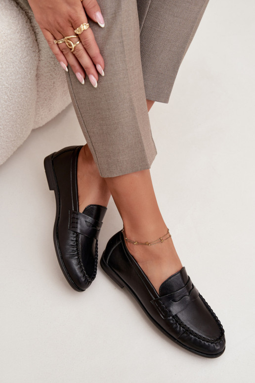 Schuhe Mokassins Feminin aus Öko-Leder schZuarze Farbe Lilith Schuhe Mokassins Feminin aus Öko-Leder schZuarze Farbe Lilith