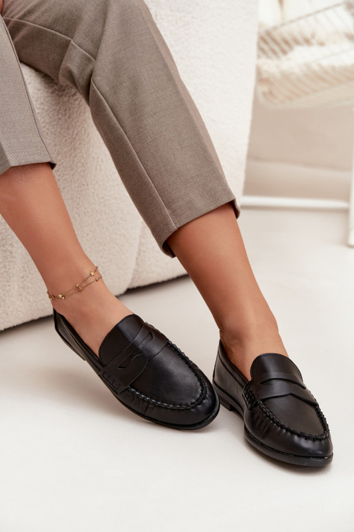 Schuhe Mokassins Feminin aus Öko-Leder schZuarze Farbe Lilith Schuhe Mokassins Feminin aus Öko-Leder schZuarze Farbe Lilith
