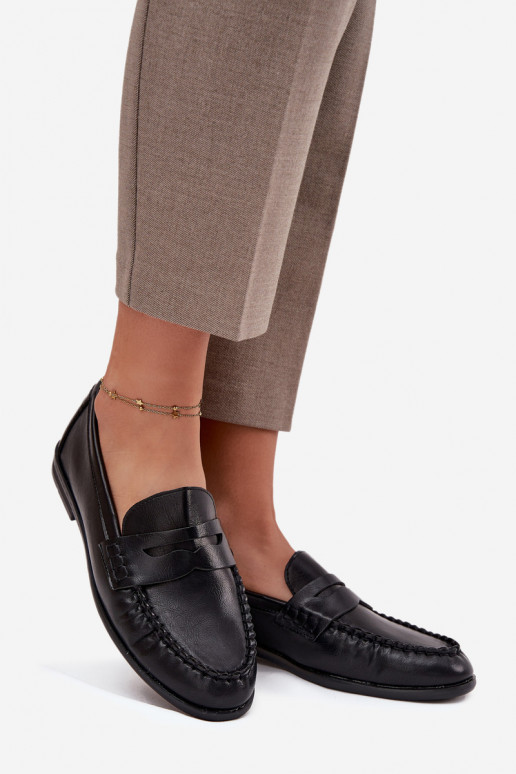Schuhe Mokassins Feminin aus Öko-Leder schZuarze Farbe Lilith Schuhe Mokassins Feminin aus Öko-Leder schZuarze Farbe Lilith