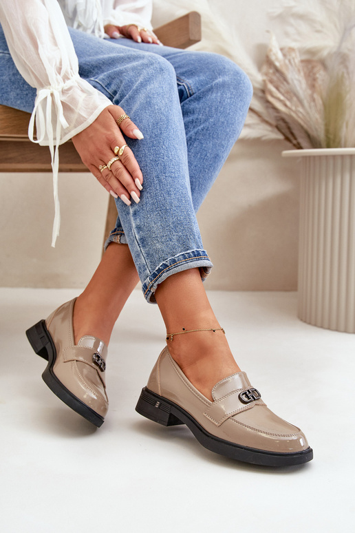 Lackierte Leder Mokassins in...