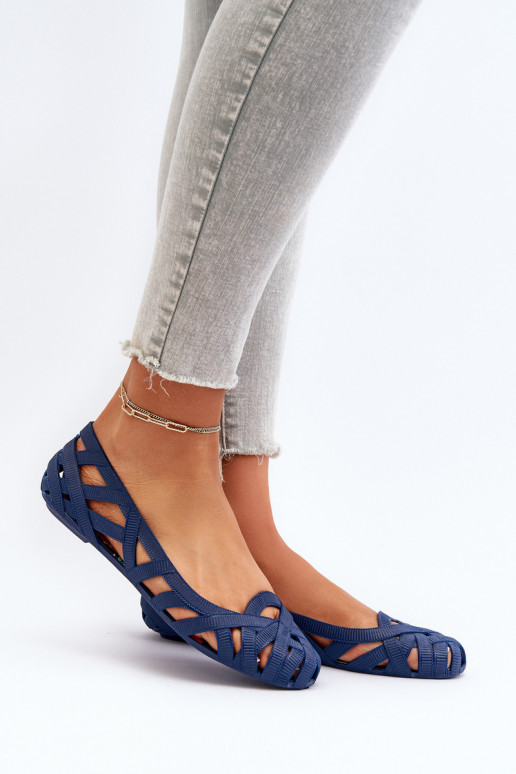 Feminin Gummi Ballerinas Dunkelblau Salam