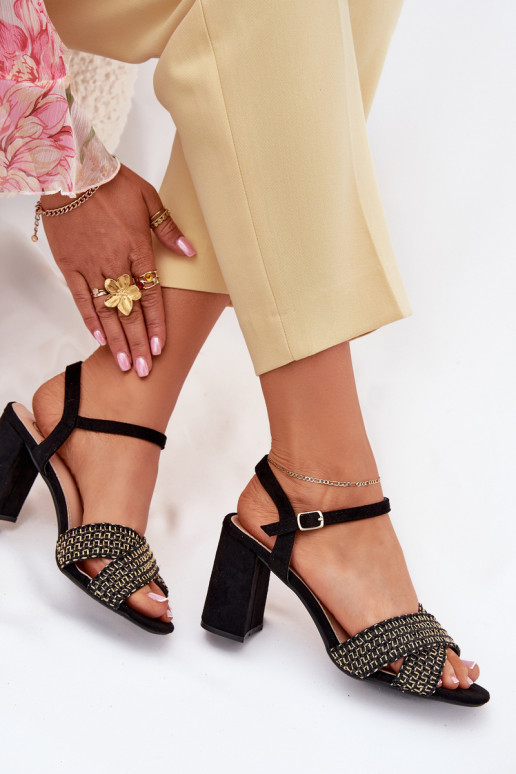 Damen-Sandalen mit hohen Absätzen schZuarze Farbe Almera Damen-Sandalen mit hohen Absätzen schZuarze Farbe Almera