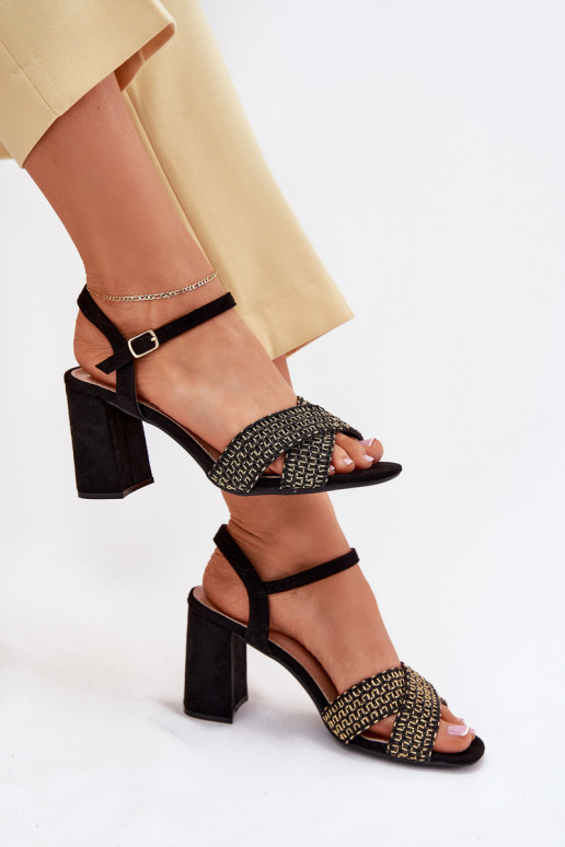 Damen-Sandalen mit hohen Absätzen schZuarze Farbe Almera Damen-Sandalen mit hohen Absätzen schZuarze Farbe Almera