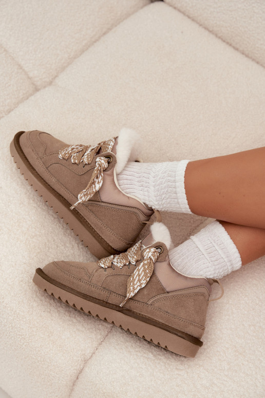 aus INildleder Schneestiefel Feminin mit Pelzmantel I Grubym Schnürungm Vinceza 97963 Beige aus INildleder Schneestiefel Feminin mit Pelzmantel I Grubym Schnürungm Vinceza 97963 Beige