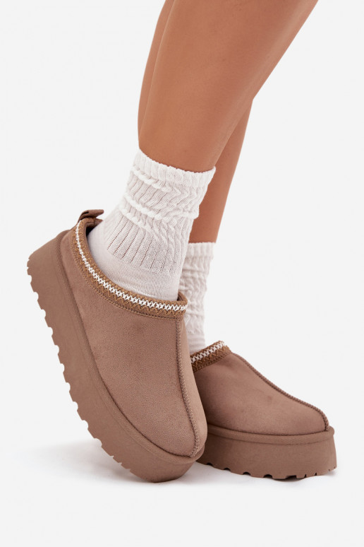 Niedrig Schneestiefel FemininHaftem mit einer Plattform Beige Ermöglichtrirya