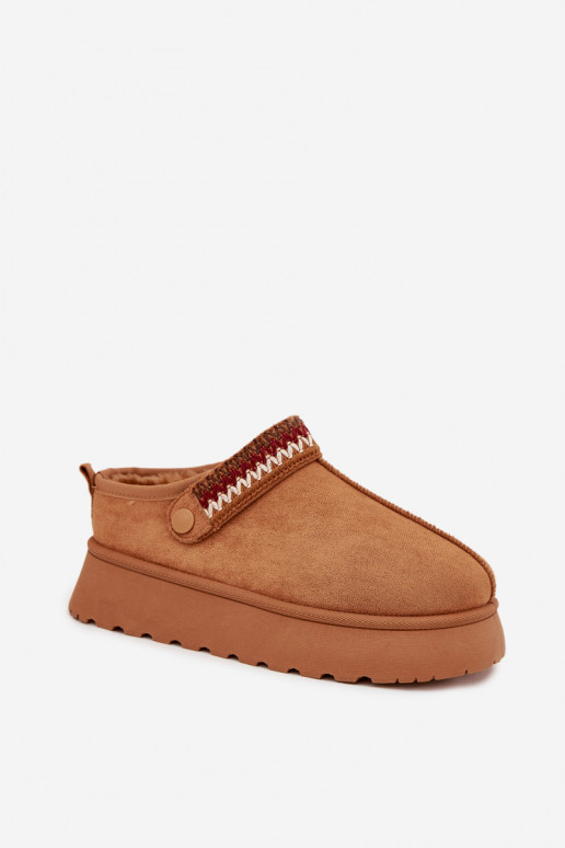 Schneestiefel DamentiefRuchomym Streifenem I Haftem mit einer Plattform braune Farbe Lyrisse Schneestiefel DamentiefRuchomym Streifenem I Haftem mit einer Plattform braune Farbe Lyrisse