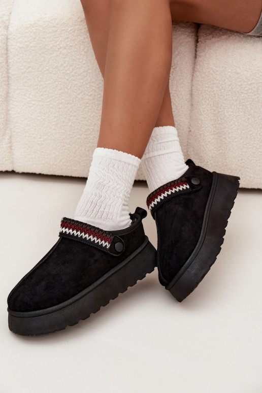 Schneestiefel DamentiefRuchomym Streifenem I Haftem mit einer Plattform schZuarze Farbe Lyrisse