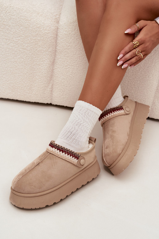 Schneestiefel DamentiefRuchomym Streifenem I Haftem mit einer Plattform elfenbeinfarbe Lyrisse Schneestiefel DamentiefRuchomym Streifenem I Haftem mit einer Plattform elfenbeinfarbe Lyrisse