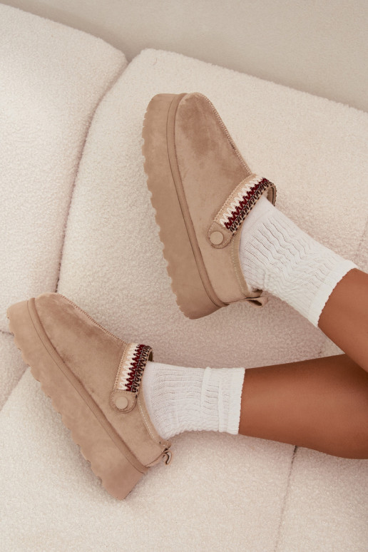 Schneestiefel DamentiefRuchomym Streifenem I Haftem mit einer Plattform elfenbeinfarbe Lyrisse Schneestiefel DamentiefRuchomym Streifenem I Haftem mit einer Plattform elfenbeinfarbe Lyrisse