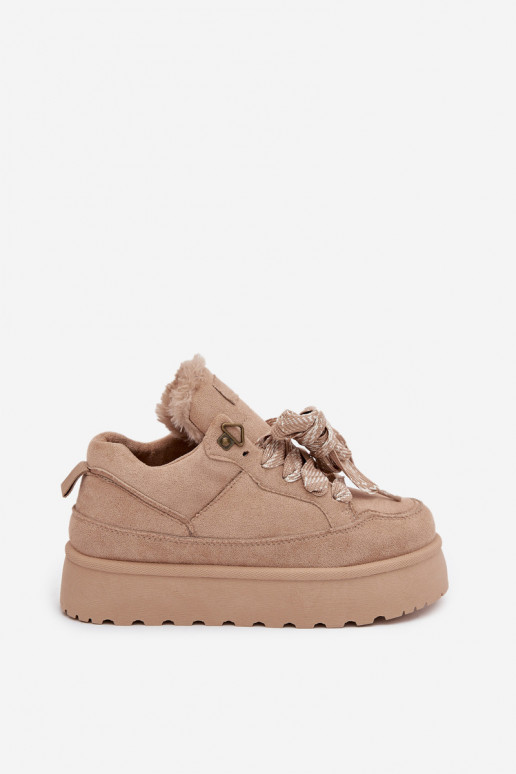 mit Schnürsenkeln Schneestiefel Feminin mit einer Plattform sich Zuarm laufen mit Fell innen Beige Tavelle mit Schnürsenkeln Schneestiefel Feminin mit einer Plattform sich Zuarm laufen mit Fell innen Beige Tavelle